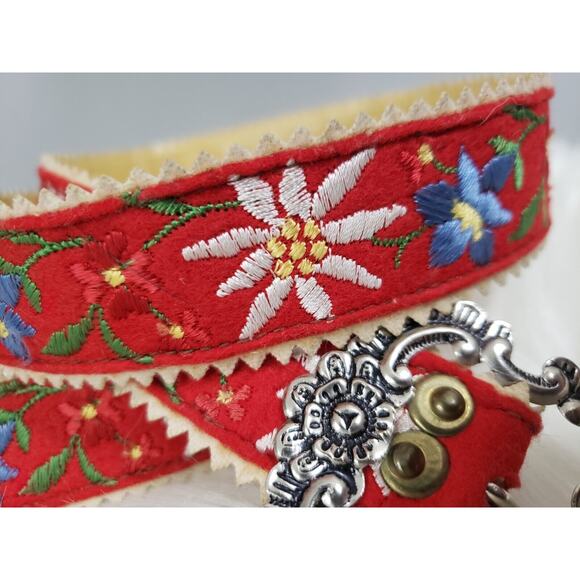 Vintage Folk Norwegian‎ Embroidered Floral Cottagecore Belt Fairy Mod Hippie main image 7